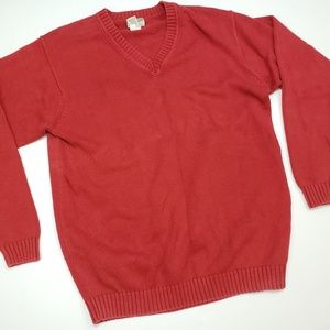 LL Bean Pullover Sweater L Tall Burnt Orange Knit